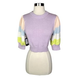Etiquette Boutique Pastel Cropped Sweater - Size Medium